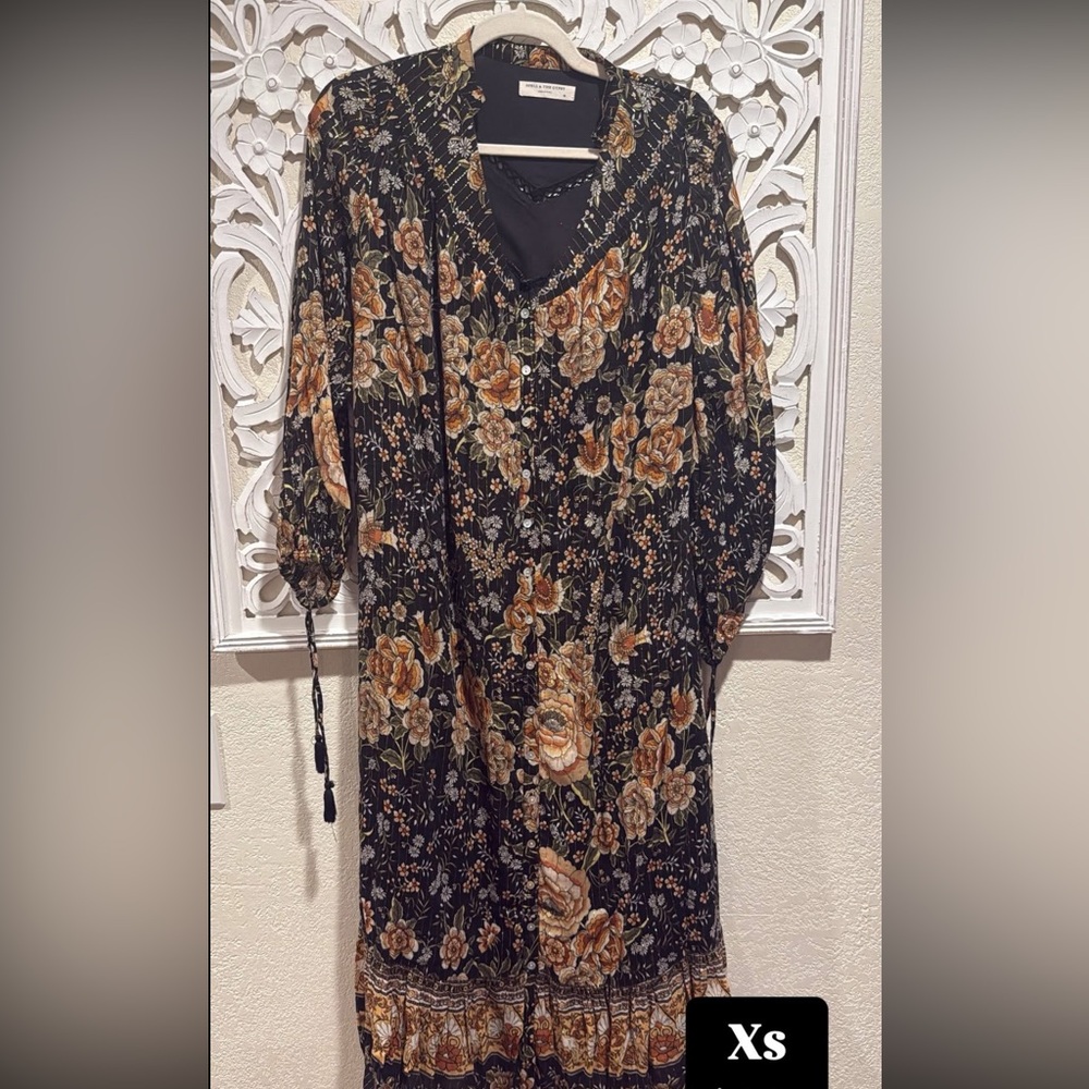 Spell & The Gypsy Collective Mystic Gown Nightfall Floral Tiered Maxi Dress - Picture 7 of 7